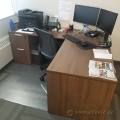 Walnut L Suite Desk with Dual Pedestal Storage